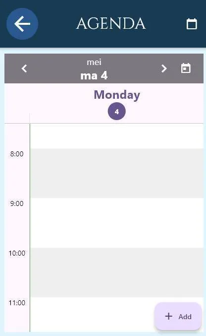 Agenda in the Memory Lane app