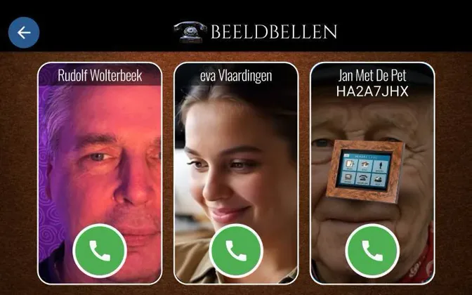 Video calling via Memory Lane with large photos