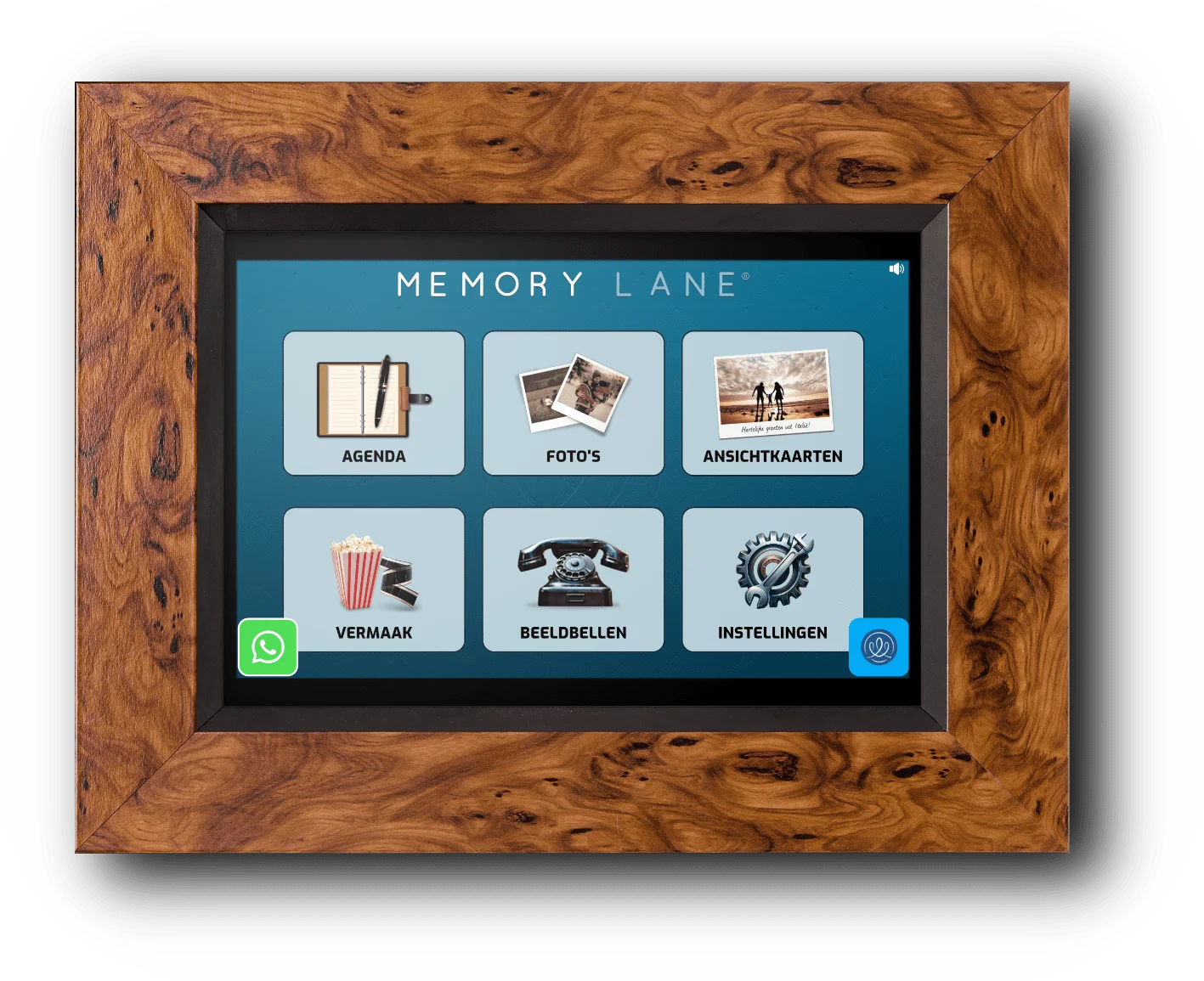 Calm main menu on the Memory Lane senior tablet